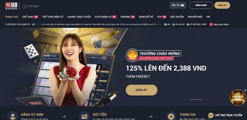 Khuyến mãi M88 - Cập nhật các sự kiện hot đang diễn ra 2 Khuyến Mãi M88 125% Gói Thưởng Casino Được Áp Dụng Cho Mọi Thành Viên