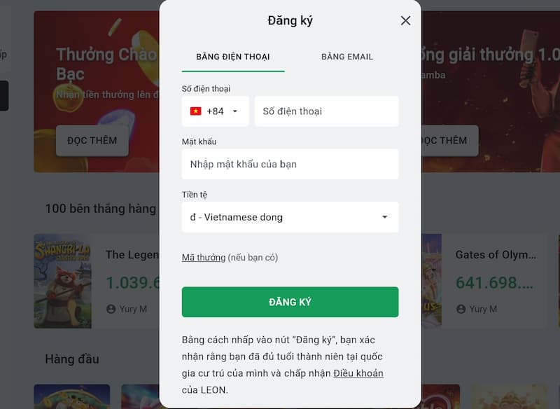 LEON - Trang nhà cái cá cược online uy tín, đáng chơi nhất 5 Cách Tạo Tài Khoản