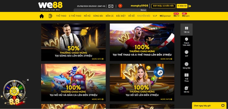 We88 - Thiên đường giải trí số 1 tại Việt Nam và Châu Á 6 Những Chương Trình Khuyến Mãi Cực Hot Chỉ Có Tại We88